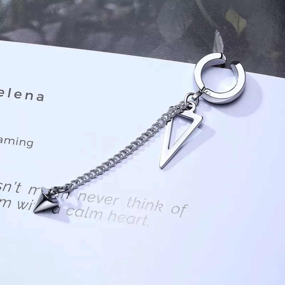 1PC Stainless Steel Chain Cuff Earring - Picture 3 of 4